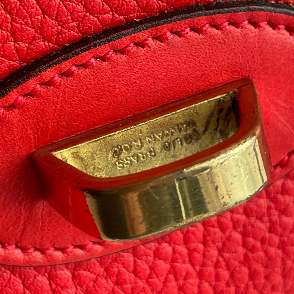 Dooney and Bourke awl Leather Red Saddle equestrian flap Crossbody bag - Picture 9 of 16